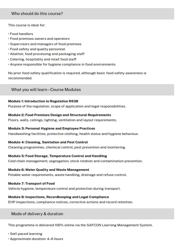 Brochure - Reg R638 Food Premises Compliance_002